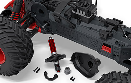 SUPER TOUGH TRANSMISSION for the 1/10 QUAKE 223S DSC RTR Brushless RC Monster Truck