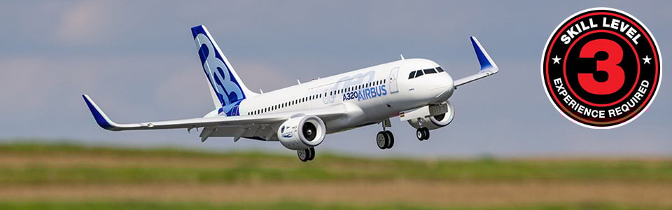 Skill Level 3 for the E-flite Airbus A320neo Twin 64mm EDF RC Jet Airliner