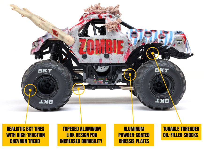 Detail for the Losi 1/18 Mini LMT Zombie RC Monster Truck